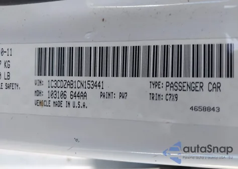 2012 Dodge Avenger Se z USA, uszkodzony, nr VIN 1C3CDZAB1CN153441
